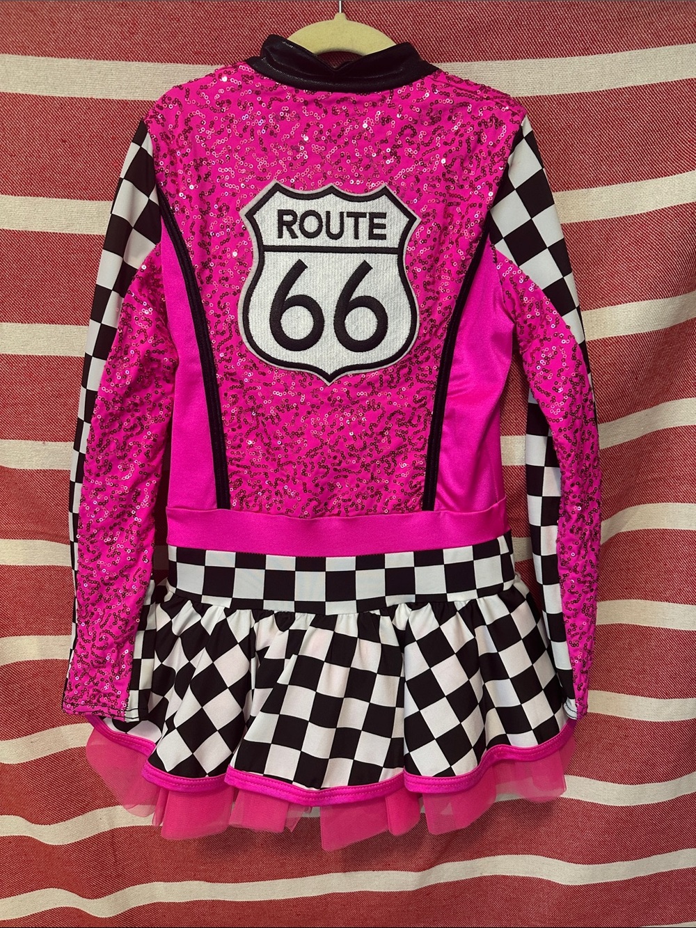 Dance Costume Girls' Pink Route 66 Checkerboard